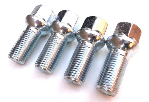 Silver wheel bolts nuts fits - 4,