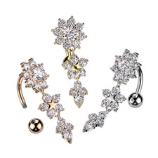 Belly bar reverse flower