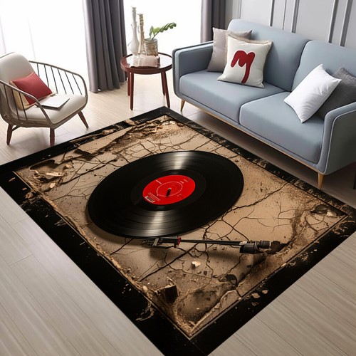 Record rug patterned - record,