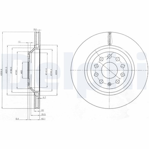 Brake disc delphi - brake,