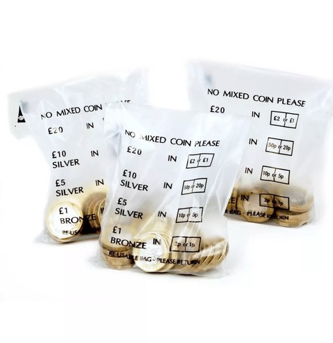 Plastic coin bags money bank - coin,