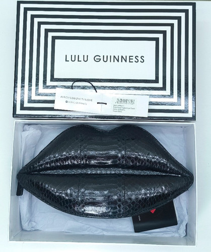 Lulu guinness black snakeskin - guinness,