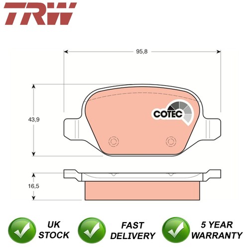 Brake pads set rear - pads,