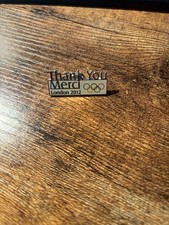 Merci/Thank You London Olympics 2012 Pin Badge White Background