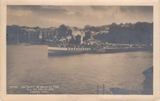 POSTCARD - THE SWIFT AT BOWNESS PIER WITH OLD ENGLAND HOTEL - POSTED 1918