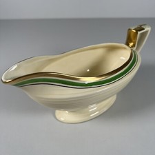Crown Ducal 784158 Gravy Boat Jug c.1940-60’s Green Gold Stripes Decorative