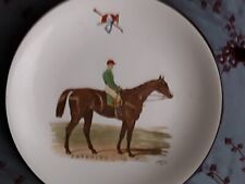 Plate LIverpool Road Pottery Ltd Favonius Race Horse. A Derby Winner 1871