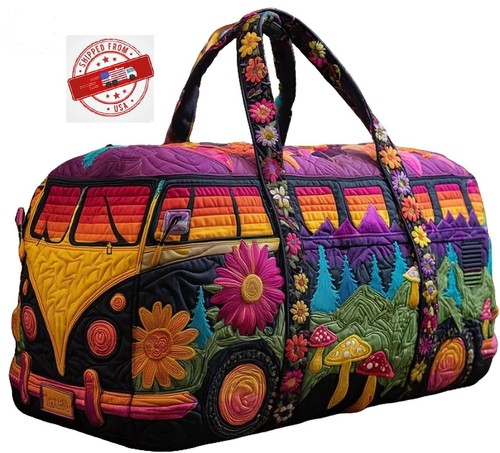 Hippie camper van duffel bag - duffel,