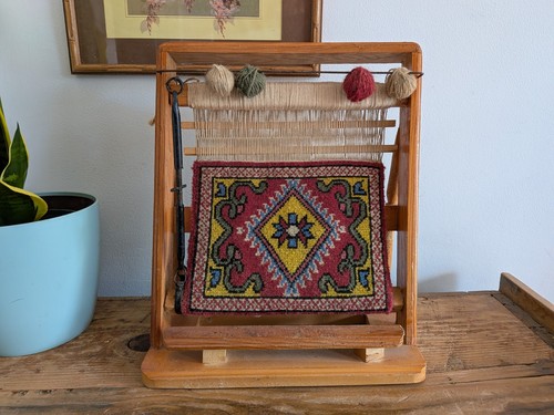 Vintage mini rug weaving - vintage,