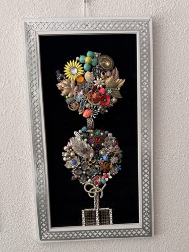 Framed vintage jewelry art - framed,,
