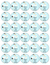 30 Personalised Baby Shower Boy Cupcake Toppers Edible Wafer Paper Fairy Cakes