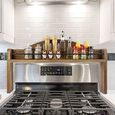 Spice Rack, Space Saving Over The Oven Range Stovetop Storage Display Shelf