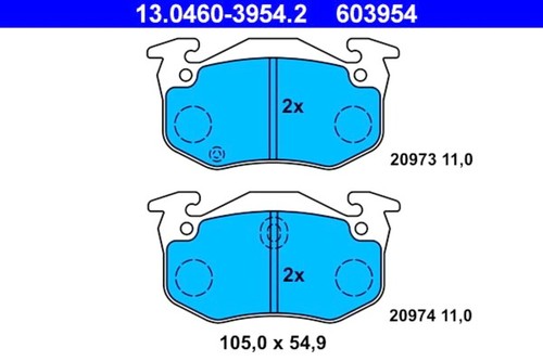 Disc brake pad set ate - brake, fits