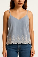 Womens size M Love To Lounge / PRIMARK blue and white camisole / vest top