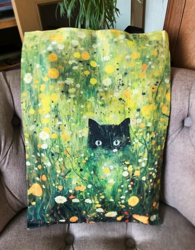 Cute meadow cat - cat, tote