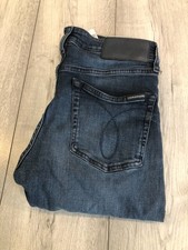 MEN'S CALVIN KLEIN SLIM TAPERED STRETCH JEANS 29" WAIST X 34" LEG BLUE