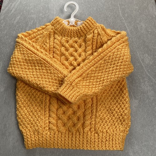 Hand knitted aran jumper - hand, jumper.