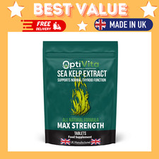 Premium Sea Kelp Tablets STRONG - Thyroid, Iodine, Immune System, Vegan UK Made