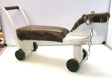 Vintage Child's Ride-On Push Along Wheeled Wooden Horse wooden wheels Ride