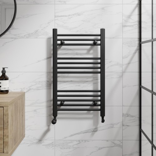 Heated towel rail matt black - heated,