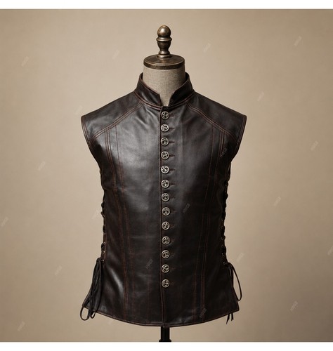 Men leather vest - men's,