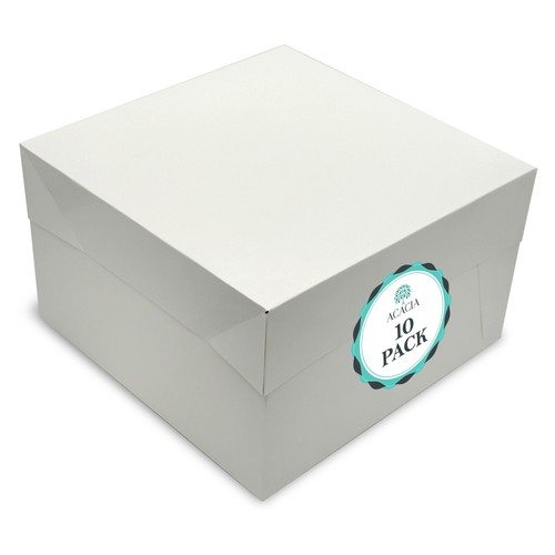 White square cake boxes - white, with