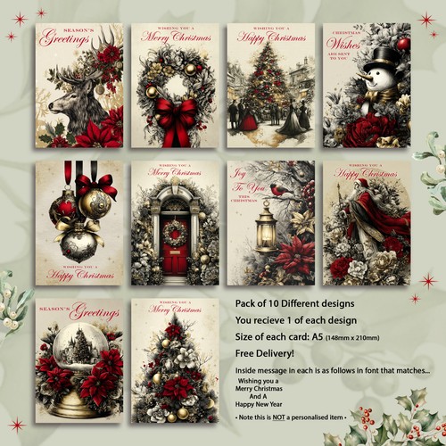 Pack christmas cards classy - pack,