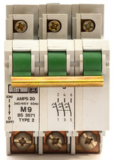 OTTERMILL 20 AMP 20A TYPE 2 M9 TRIPLE POLE MCB CIRCUIT BREAKER SYSTEM T KOPP