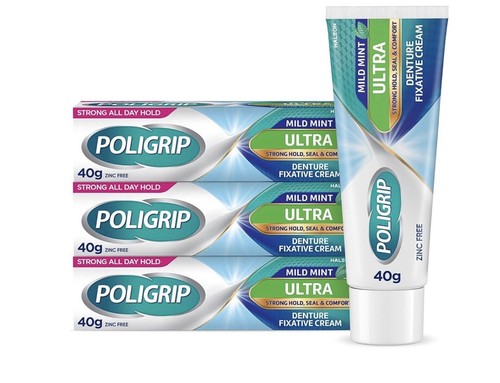 Poligrip denture adhesive - poligrip,