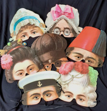 7 x Facsimile Genuine Victorian Masks -  Quality Paper & Ties - NEW without tags