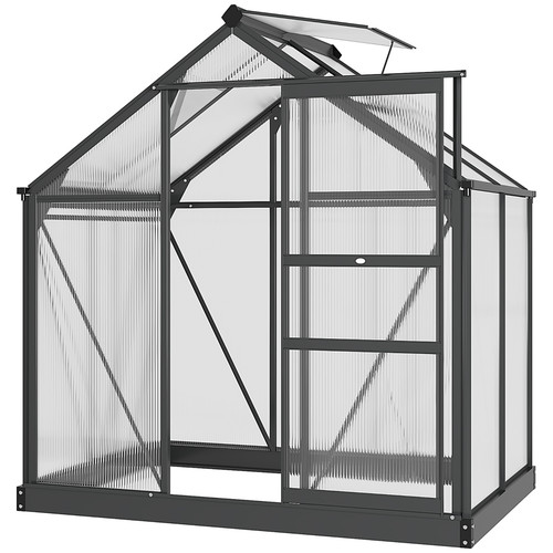Greenhouse 6x4ft grey - greenhouse,