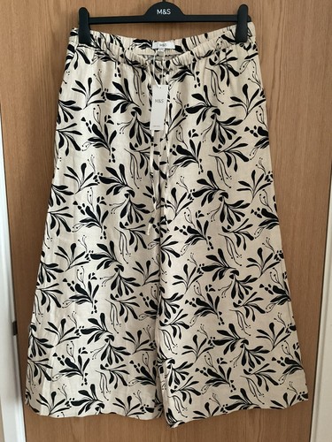 Women linen rich wide leg - m&s,