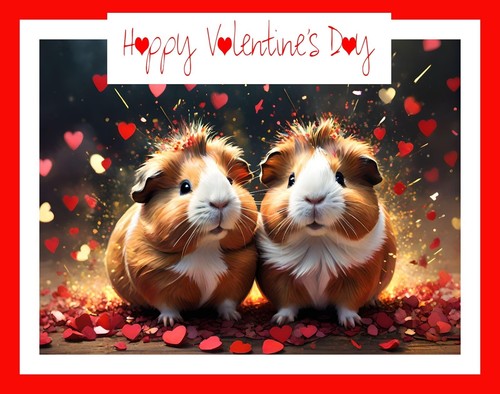 Guinea pigs valentine day - guinea,