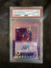 Topps Chrome Unai Hernandez AUTO 2024-25 | RC | PSA 10 GEM MT | POP 1 