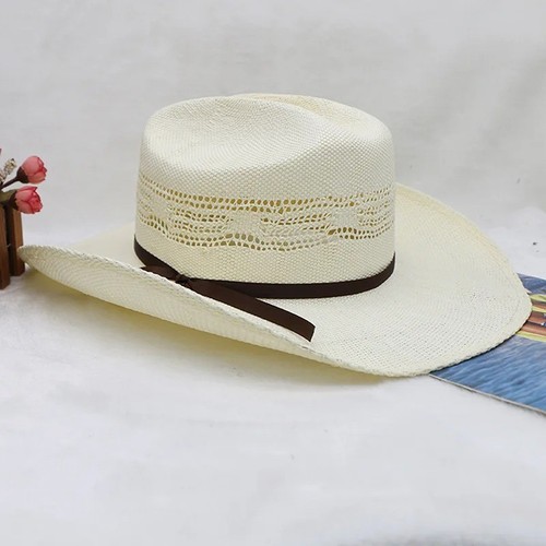 Western straw cowboy hat - western,