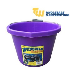 Invincible Heavy Duty Builders Bucket 15 Litre Equestrian Agriculture Purple Tub