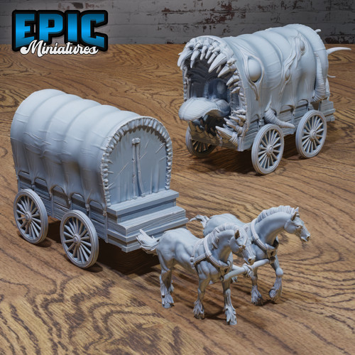 Mimic horse wagon print d - print, d&d