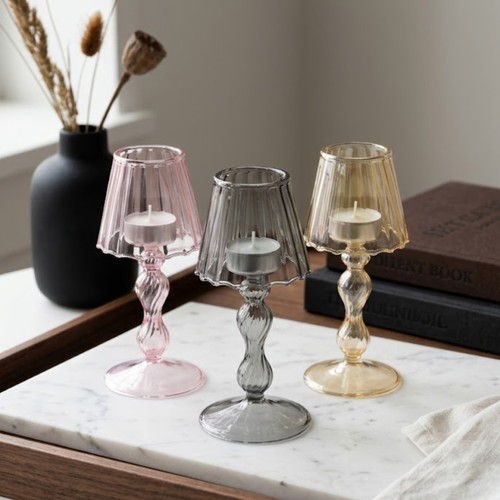 Glass lampshade tealight - lampshade,