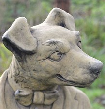 Funny Dog Terrier stone ornament bust original design Lord Russell 41cm/16"H