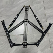 2PCS Ottoman Bed Lift Up Mechanism Set with Gas Struts & Hinges Heavy Duty 750N