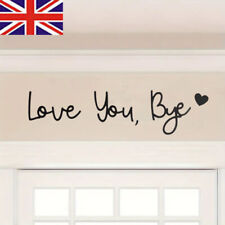 Bye, Love You Wooden Script Sign Hallway Home Door Wall Decor Black Sticker