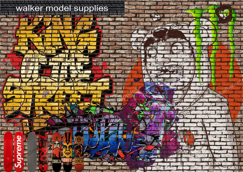 Scale graffiti brick wall - scale,