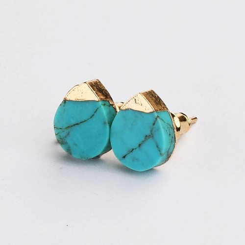 Pair natural turquoise - pair, of