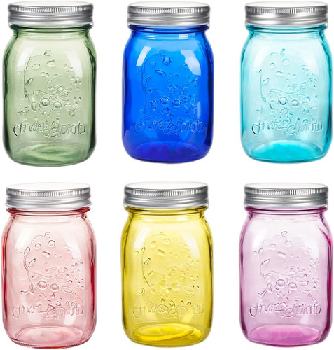 Colored mason jars - 16,