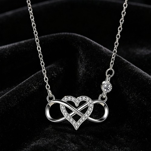 925sterling silver heart - silver, cz