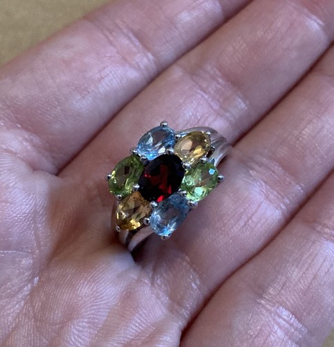 Multi coloured topaz crystal - coloured,