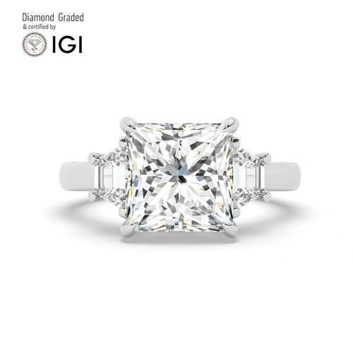 Princess diamond trilogy ring - diamond,
