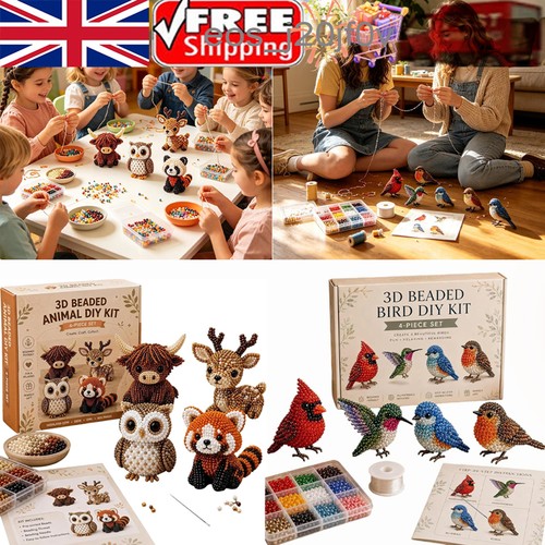 Beaded animal bird diy kit - 3d,