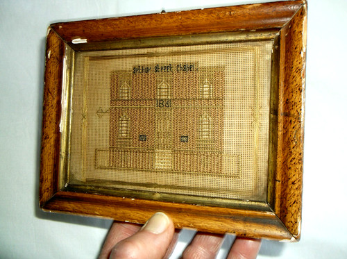 Tiny miniature 19th framed - tiny, c