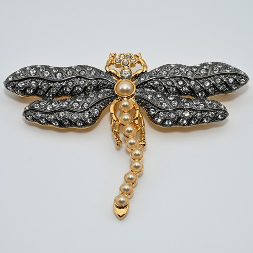 Kjl gold tone dragonfly brooch - kjl,